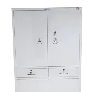 Ginee Medical clinic hospital big storage moisture-proof rust-proof fireproof sterile cabinet with stainless steel seat