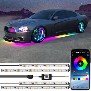 Dải Đèn <span class=keywords><strong>Led</strong></span> Rgb Dưới Xe Hơi Điều Khiển Bằng Ứng Dụng Răng Xanh Dương Không Dây Đèn Neon Dưới Cơ Thể Đèn Dải Đèn <span class=keywords><strong>Led</strong></span> Xe Hơi - Product Image 2