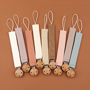 Producto para Bebés, Mordedor <span class=keywords><strong>de</strong></span> Algodón Tejido a Crochet con Clip <span class=keywords><strong>de</strong></span> Madera, Cadena para Chupón para Recién Nacidos - Product Image 1