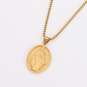 Medalla de la Virgen del <span class=keywords><strong>Carmen</strong></span>, Virgen María, Religiosa, Cristiana, Católica, Colgante de Acero Inoxidable, Joyería de Moda, Collar, Venta al por Mayor - Product Image 6