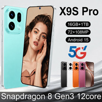 X9S PRO 5G Android Memori Besar Ponsel Gaming Baru Dual SIM Card Deca Core 108MP Baterai 7000mAh Layar 120Hz