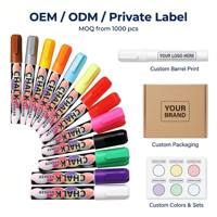 Marqueur de craie liquide OEM ODM 6 mm, ensemble de stylos effaçables à l'eau sans poussière pour tableau noir, couleur d'encre personnalisée, R&D de moules, fournitures de papeterie, marque commerciale
