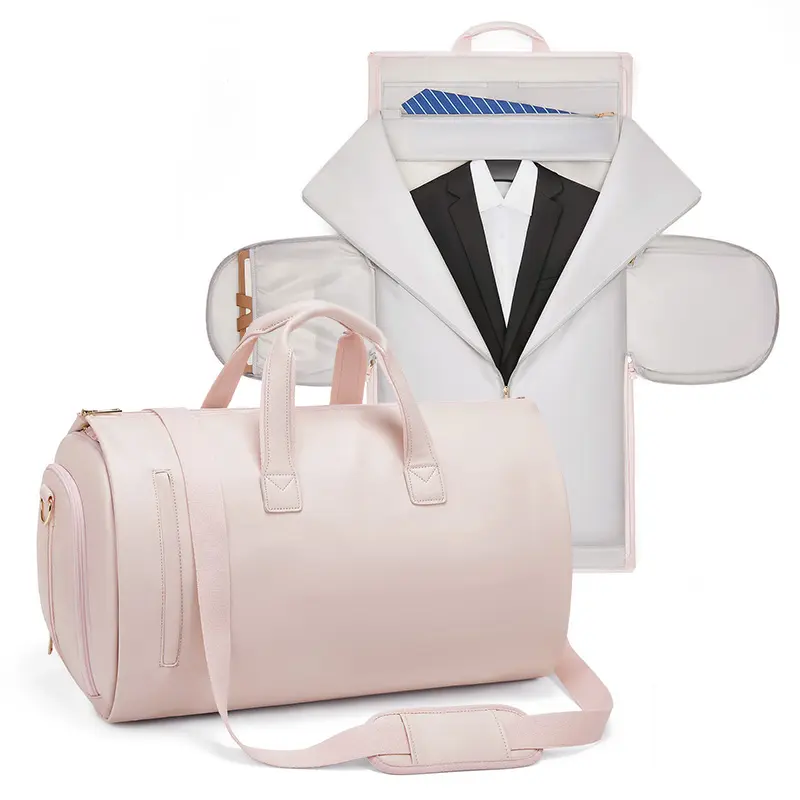 Wholesale PU leather pink Travelling business suit bag Travel duffle bag Travel Luggage Bag For Women Men