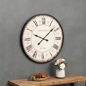 YUNFEI Vintage accent flower line clock decorazione da parete di colore bianco 55
