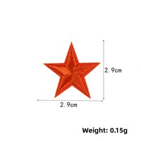 Nouveaux patchs en tissu brodés en forme d'étoile à cinq branches avec adhésif thermofusible pour la décoration de chaussures, chaussettes et vêtements DIY