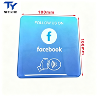 Plaque NFC en PVC étanche avec époxy, 100mm x 100mm, NTAG215 13.56MHz, tactile et flexible, pour avis Google