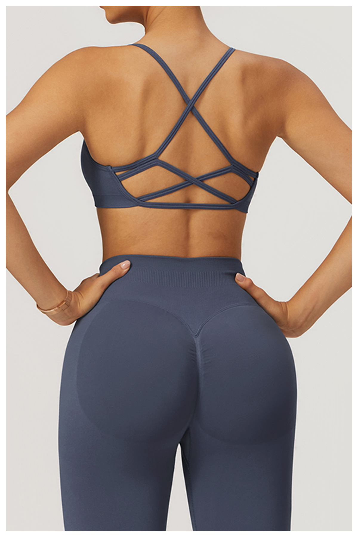 soutien-gorge croisé dans le dos bleu gris