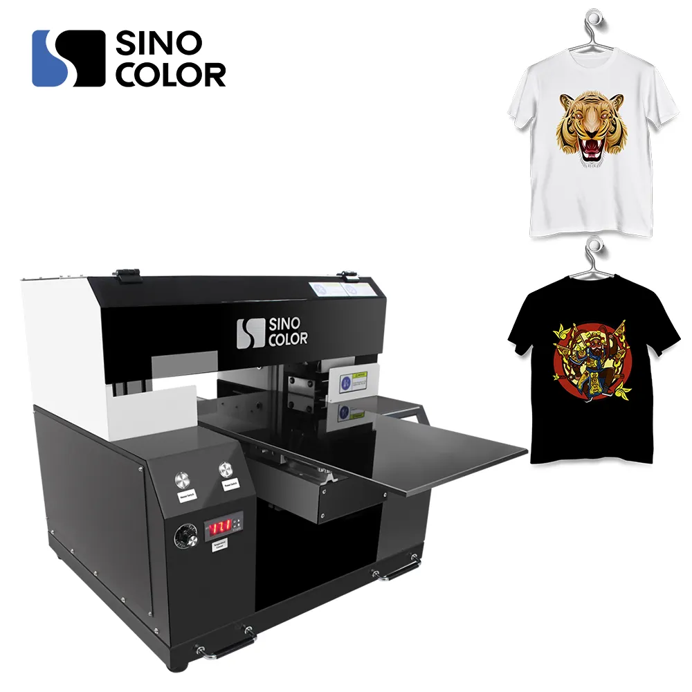 China Fabrikant Best Verkopende Twee Hoofden Dtg Direct Naar Kledingstuk Katoenen T-shirt Printer Machine Met Witte Inkt Circulatiesysteem
