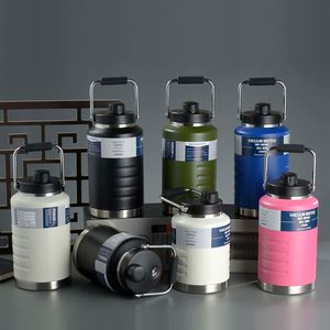 Thermos de voyage portable grande capacité 1500ml 2000ml avec couvercle, en acier inoxydable, tasse isotherme moderne à design droit, maintient au chaud 6 heures - Product Image 1