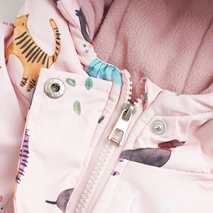 Veste matelassée pour filles, imprimé animal, rose, à capuche, avec doublure en polaire et fermeture éclair, pour enfants de 2 à 8 <span class=keywords><strong>ans</strong></span> - Product Image 4