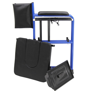 <b>Portable</b> <b>Commode</b> Chair Blue 58x23x78.5 Cm Folding Toilet Seat For Elderly And Pregnant Women With Built In Potty - Product Image 4
