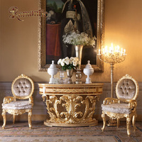 Console d'entrée en bois massif de Style classique français Villa salon Table décorative luxueuse Table Console élégante
