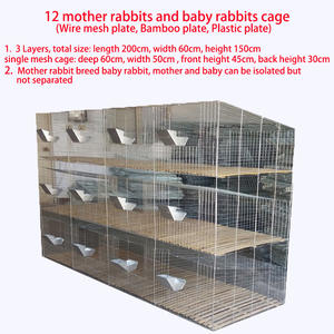3 kat 12 tavşanlar çiftlik üreme kafesi galvanizli tel örgü tavşan kafesi - Product Image 3
