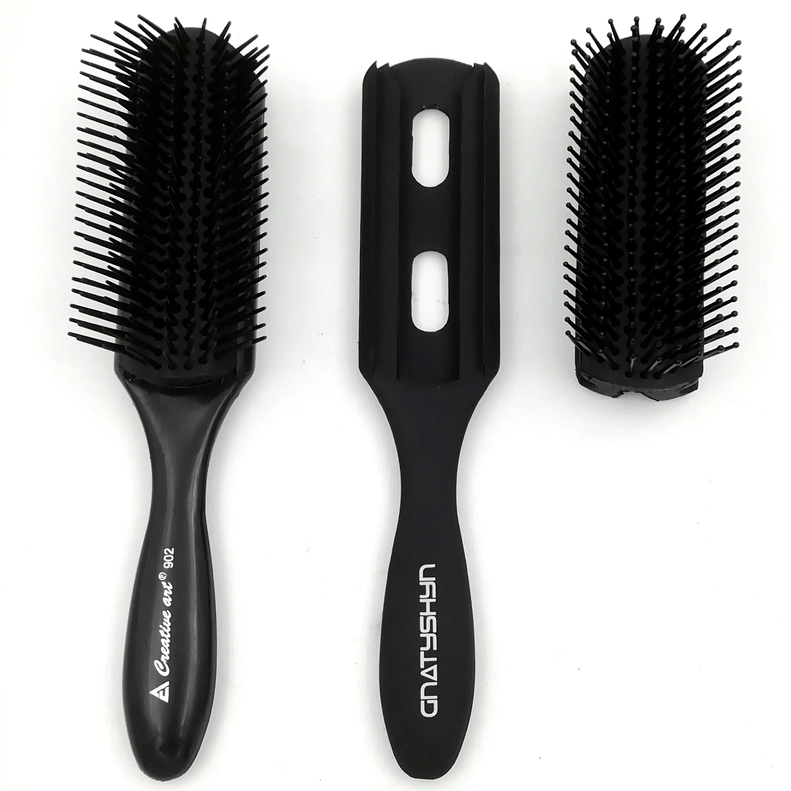 Classic Easy Clean Removable hair styling Brush 9 Row Detangling Hairbrush curly hair Denman Hair Brush