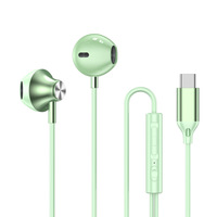 Audífonos Intrauditivos con Cable Tipo C para Juegos, Bajos Potentes, Decodificación Digital, Carcasa Metálica, Control por Cable, Micrófono