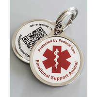 Étiquette de Nom d'Animal de Compagnie Personnalisée NFC pour Chiens Étanche RFID 213/215/216 Puce EM4305 FDX-B Code QR Impression Métallique Laser Fréquence 13.56MHz