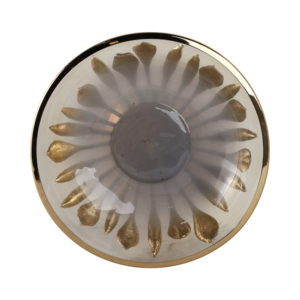 Ciotola decorativa in vetro e metallo con disegno a foglia per centrotavola da caffè, decorazione per la casa - Product Image 6