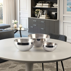 Platos de servicio de doble pared para salsas, arroz, fideos, juego de cuencos de sopa de doble pared de 3 piezas - Product Image 5