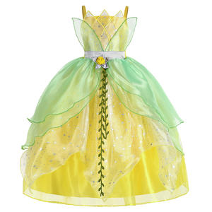 Nuevo Disfraz de <span class=keywords><strong>Princesa</strong></span> Verde Inspirado en Campanita para Niñas, Disfraz de Hada Mariposa con Alas para Halloween y Navidad - Product Image 5