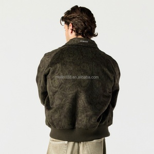 Manufacturer Custom Firefighting Fireman Lobster Clasp Boxy Cropped <b>Jackets</b> <b>Suede</b> Wool Coat Design <b>Jackets</b> for <b>Men</b> - Product Image 4