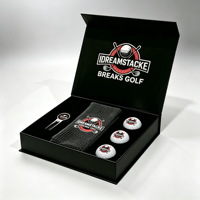 Coffret Cadeau de Golf Personnalisé avec Logo pour Tournoi d'Entreprise : Balles de Golf, Tees en Bois, Serviette, Marqueur de Balle, Outil à Divots et Boîte Magnétique