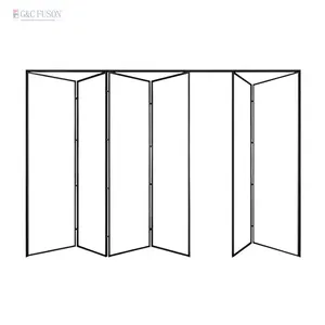 Fuson Neueste Design Bi-Fold Türen Wasserdichte Puertas Abatibles Aluminium rahmen Falttüren und Aluminium glas