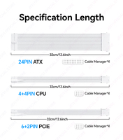 Kits d'extension de câbles PC JEYI en gros d'usine, personnalisables, pour alimentations GPU et CPU, en cuivre sans oxygène, 30 cm, en stock