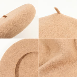 <span class=keywords><strong>Béret</strong></span> en laine française 2025 pour femmes et enfants, couleur unie, brodé, chaud, polyvalent, vente en gros en Europe - Product Image 6