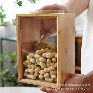 Bamboo Grain Storage Box Rectangle With Lid For Rice Flour Snacks <b>Kitchen</b> Use - Product Image 2