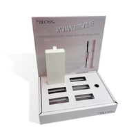 Présentoir de comptoir pliable CDU personnalisé avec en-tête découpé trou insérer cils sérum sourcils crayon cosmétiques emballage de vente au détail