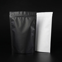 Sachet Doypack Ziplock Mat Personnalisé Noir et Blanc, Pochette Autoportante pour Emballage de Boissons et Aliments Secs, Sac Coloré en Aluminium avec Fermeture Éclair