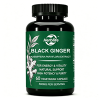 Kapsul Jahe Hitam Ekstrak Herbal Label Pribadi Grosir Pabrik OEM Suplemen Makanan Diet Kapsul Jahe Hitam