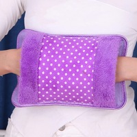 Mini chauffe-mains électrique en caoutchouc rechargeable Sac à eau chaude mignon avec couvercle Chauffe-mains Sac à eau chaude électrique