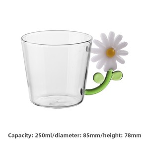Juego de Tazas de Agua de Vidrio Borosilicato Aislado de Alta Gama, Transparente, con Asa, Resistente a Altas Temperaturas, para el Desayuno y Café en el Hogar - Product Image 2