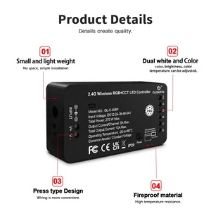 2025 giá rẻ gledopto Hot ZigBee 3.0 + 2.4 Gam không dây RGB + CCT Led điều khiển 10A Max màu Temp có thể điều chỉnh - Product Image 3