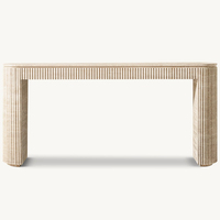Table console de salon en travertin de style rétro Wabi-Sabi, design personnalisé KUMUSI, pour villa et hôtel
