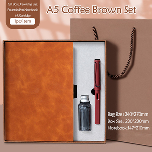 Coffret cadeau de cahier d'affaires en cuir PU soyeux de haute qualité <span class=keywords><strong>stylo</strong></span> plume en papier sans bois avec logo personnalisé - Product Image 5