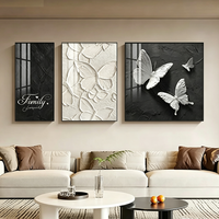 Decoración de Pared Tríptica Moderna para el Hogar, Arte Elegante e Impermeable de Porcelana con Cristal HD para Hoteles y Cafés, Venta al Por Mayor