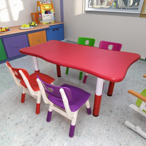 Mobilier scolaire réglable Bureau et chaise pour enfants Table et chaise en plastique pour crèche et jardin d'enfants - Product Image 1
