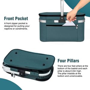 Bolsa Térmica Personalizada de Poliéster a Rayas, Cesta de Picnic y Kit de Refrigeración Portátil para Comestibles, a Prueba de Fugas y Plegable - Product Image 5