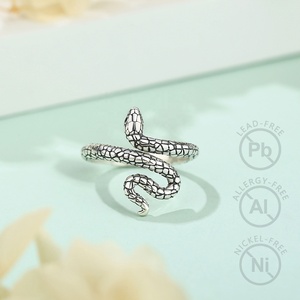 Offre Spéciale bijoux de mode en argent sterling 925 plaqué or 18 carats ouvert taille réglable conception de serpent bagues pour femmes ou hommes - Product Image 5