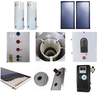 Chauffe-eau solaire à réservoir de 500 L avec serpentin en cuivre, chauffe-eau solaire à pression séparée de 300 L avec collecteur thermique solaire