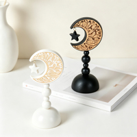 Décoration de table islamique en bois, étoile et lune du Ramadan, ornement de maison, cadeau élégant et moderne pour l'Aïd Moubarak