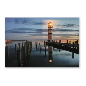 Summer Ocean Beach LED Wall Art Painting For Home With Light LED Luminous Painting LED Light Printed Canvas