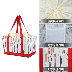 Insulated <b>Tote</b> <b>Bag</b> Large Capacity Aluminum Foil Oxford Cloth Cooler <b>Bag</b> For Shopping And Street Vending - Product Image 2