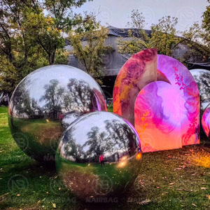 <span class=keywords><strong>Ballon</strong></span> <span class=keywords><strong>gonflable</strong></span> géant en PVC avec miroir Boules de fond de scène Décoration d'anniversaire Thème Fête murale Fournitures de vacances Décorations Grandes boules brillantes - Product Image 6