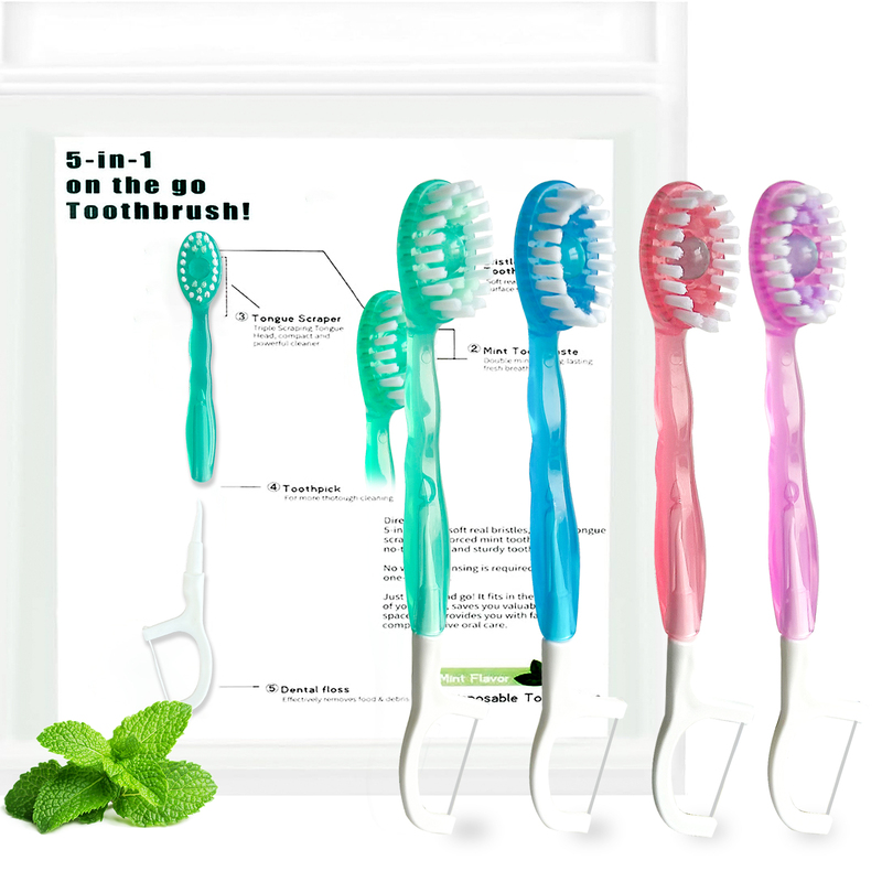 DEXING Pre Pasted Disposable Toothbrushes Travel