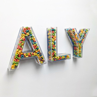 Lettres en acrylique transparentes personnalisées en usine, 3D, à remplir, autoportantes, distributeur de bonbons de mariage, lettres en acrylique à remplir