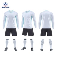 Maillot de football en polyester avec design personnalisé sublimé, uniforme de football à manches longues, ensembles de maillots de football pour enfants, ensemble de maillots de football