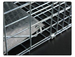 Vente en gros de piège pliable en métal massif pour chats et lapins Cage de sauvetage pour animaux vivants et antiparasitaire 61x18x21cm en stock - Product Image 5